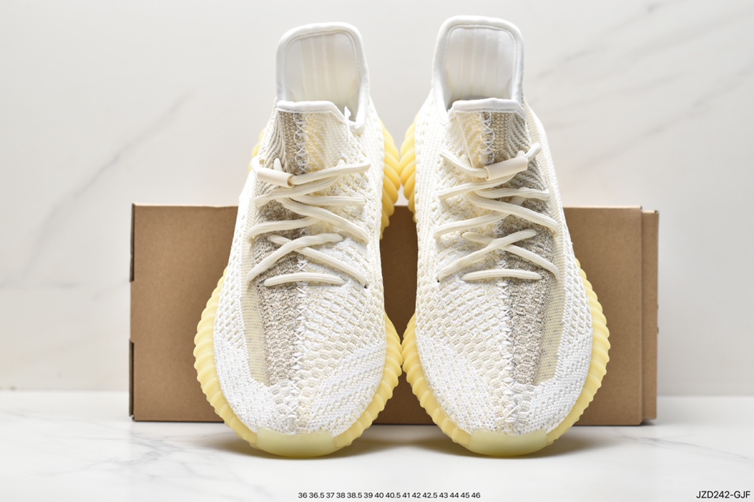 Adidas YEEZY BOOST 350 V2 versatile lightweight popcorn jogging shoes new oxidized swan stitching baby's breath FZ5246