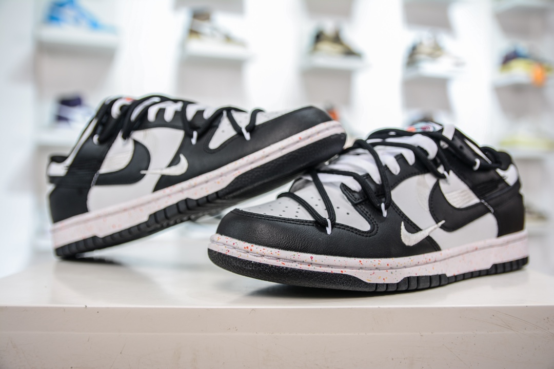240 R Nike Dunk 三勾解构抽绳绑带 黑白熊猫 FD4623-132