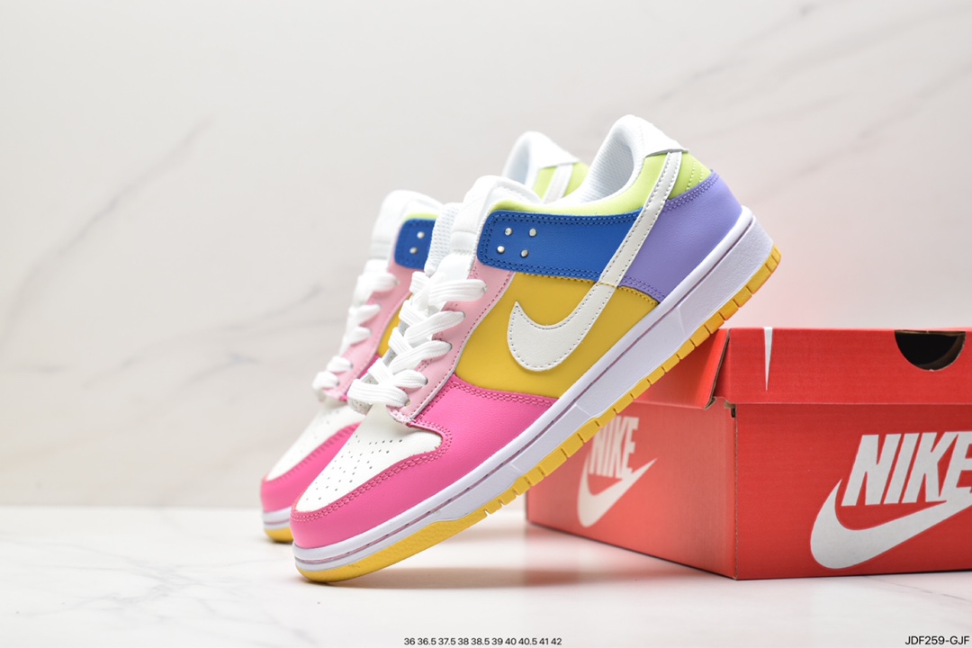 125 耐克Nike SB Dunk Low扣篮系列低帮休闲运动滑板板鞋采用软质牛剖皮鞋面材质 FD9923-111