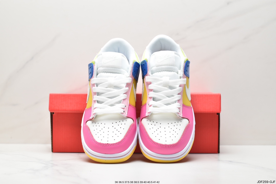 125 耐克Nike SB Dunk Low扣篮系列低帮休闲运动滑板板鞋采用软质牛剖皮鞋面材质 FD9923-111
