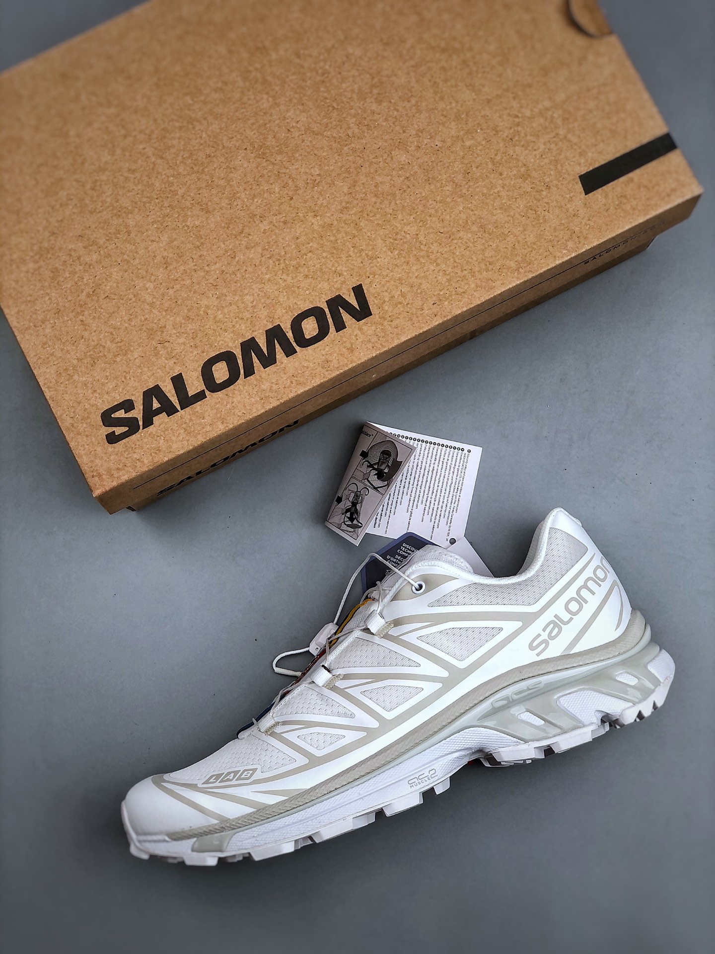 跑鞋, 跑步鞋, SALOMON XT-6, 412529 28 - 萨洛蒙 SALOMON XT-6冰川 透气轻便 低帮 休闲运动跑步鞋 男女同款 白色 412529 28