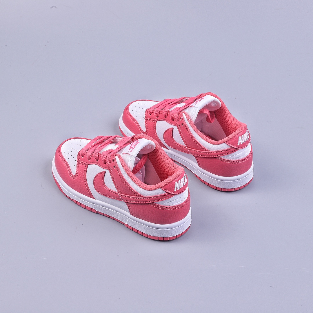 160 C 童鞋 Nike Dunk Low 白红色 SB低帮运动休闲童鞋 DC9564-111