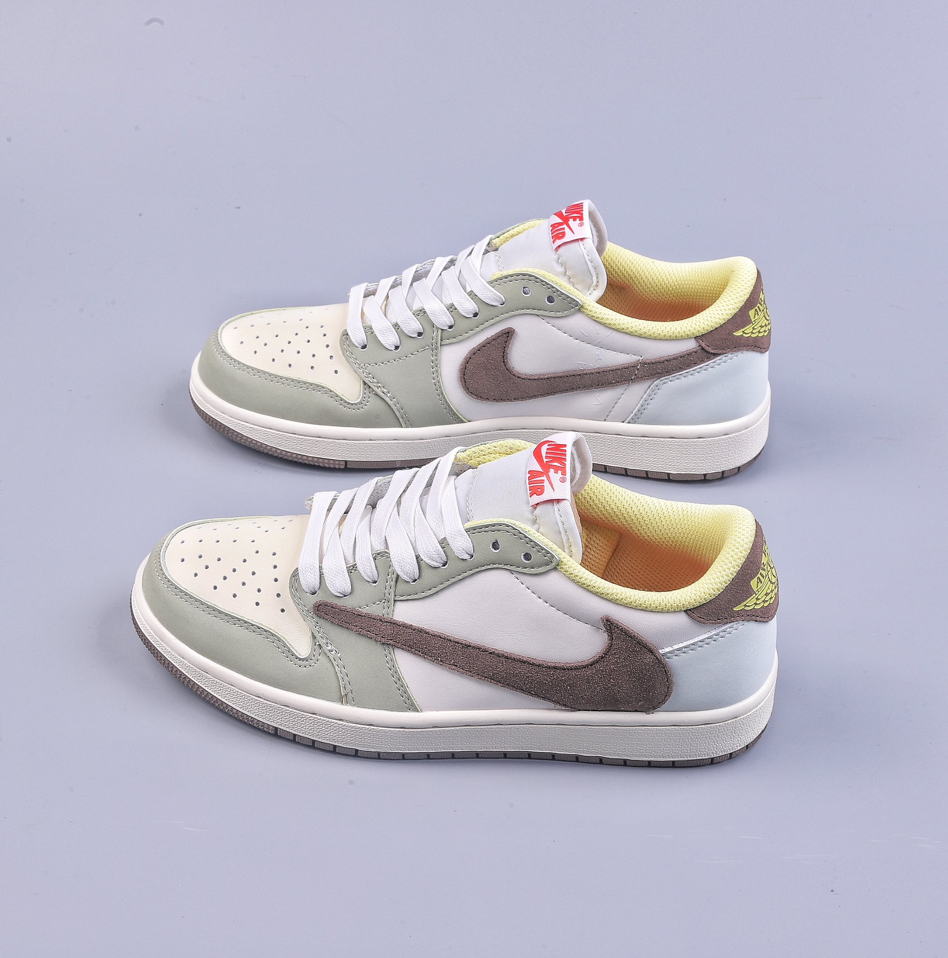 190 外贸 Fragment x TS x Air Jordan 1 Low 白绿倒钩低帮 DM7866-603