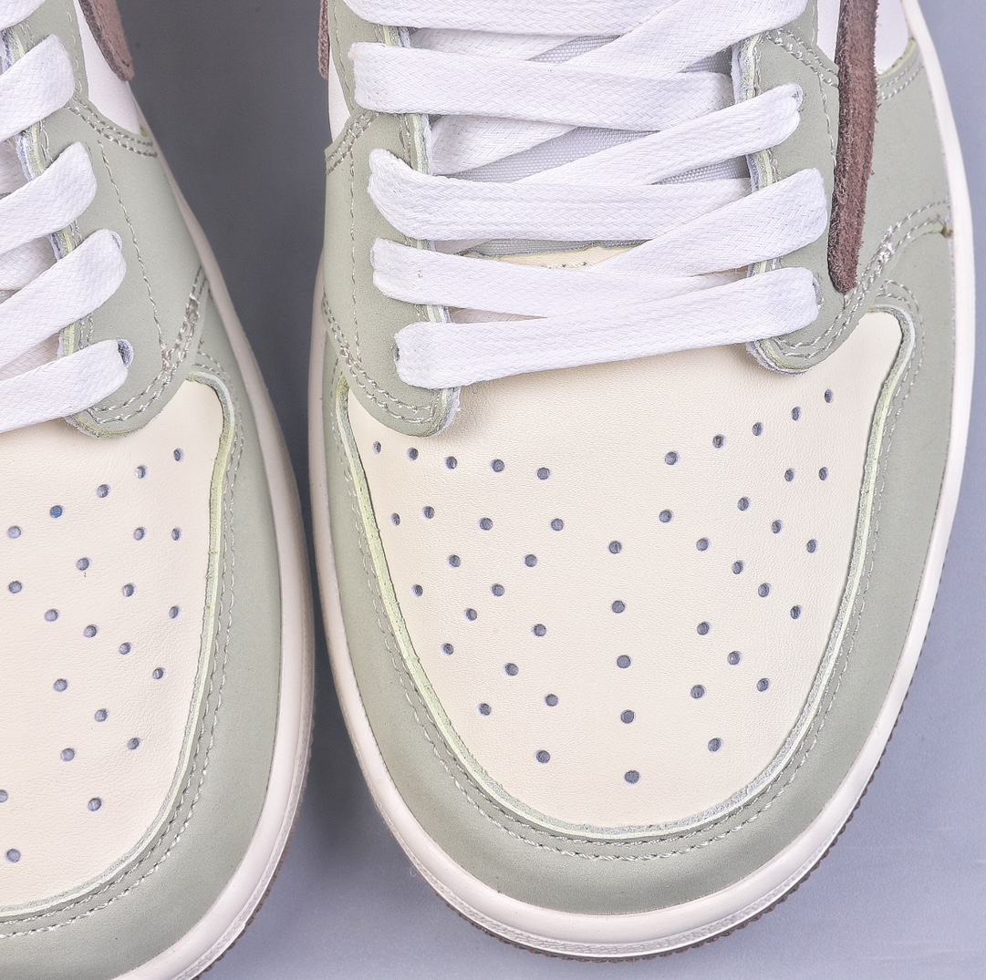 190 外贸 Fragment x TS x Air Jordan 1 Low 白绿倒钩低帮 DM7866-603