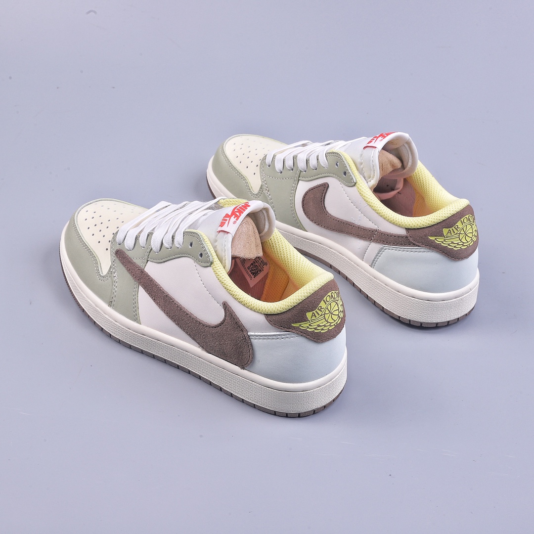 190 外贸 Fragment x TS x Air Jordan 1 Low 白绿倒钩低帮 DM7866-603