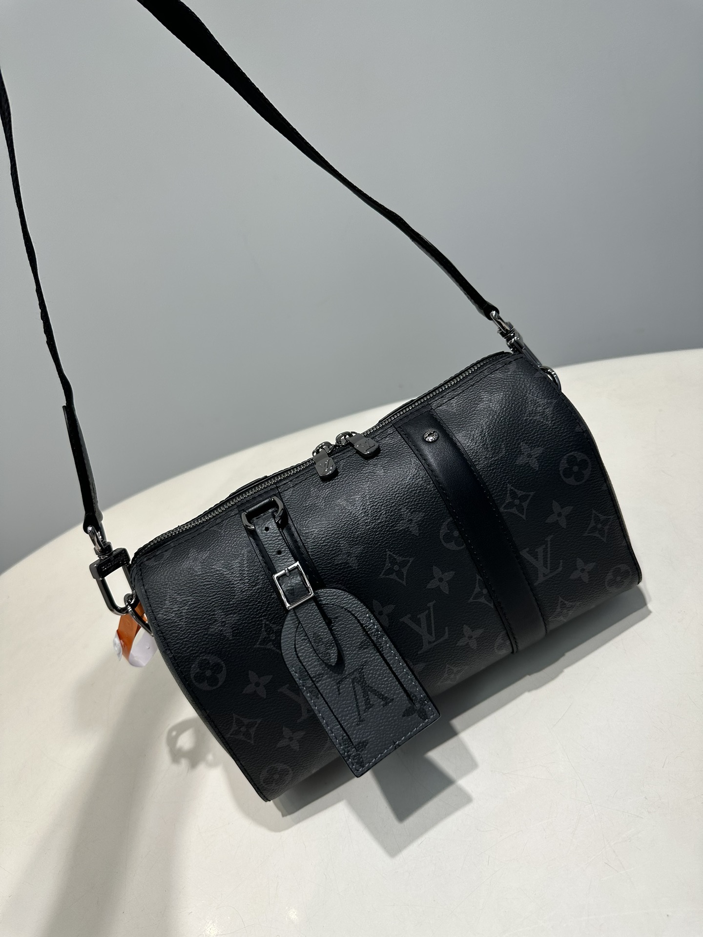 Louis Vuitton LV Keepall Knockoff
 Crossbody & Shoulder Bags Black Grey Unisex Men Monogram Eclipse Calfskin Canvas Cowhide Fabric Vintage Casual