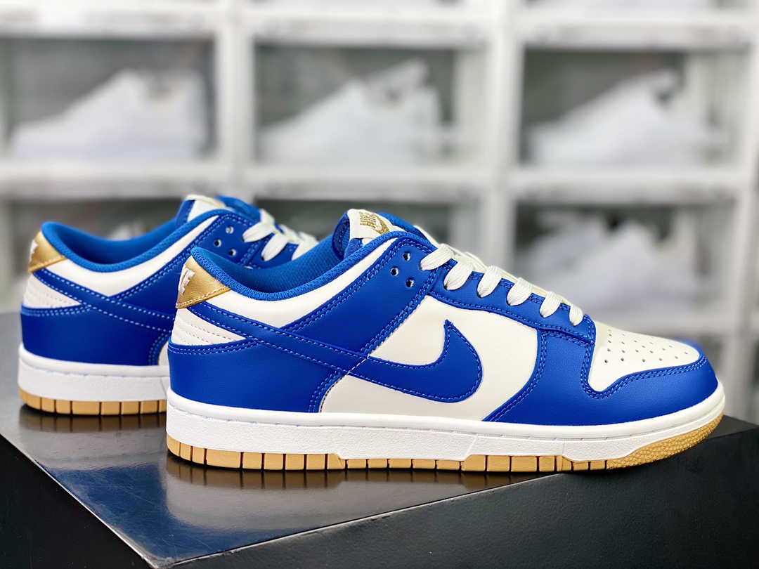 200 Nike SB Dunk Low”Gold Blue”扣篮系列低帮休闲运动滑板板鞋“白宝蓝金”FB7173-141