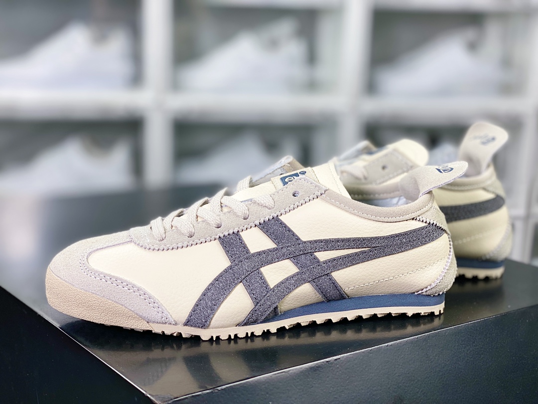 140 鬼塚虎/Onitsuka Tiger Mexico 66经典墨西哥系列低帮复古慢跑鞋“皮革雾霾浅灰”1183B039-020