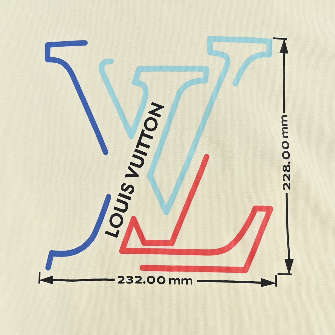 Louis Vuitton/路易威登 23ss 彩色字母几何印花短袖