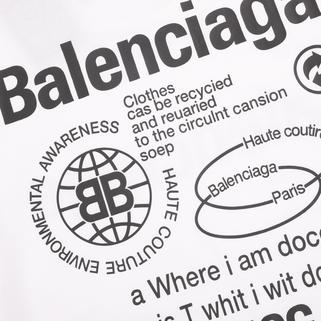 160 Balenciaga/巴黎世家 背后字母印花圆领T恤