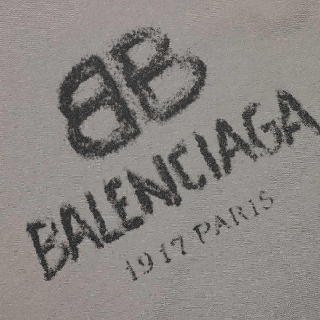 170 Balenciaga/巴黎世家 喷墨印花圆领短袖