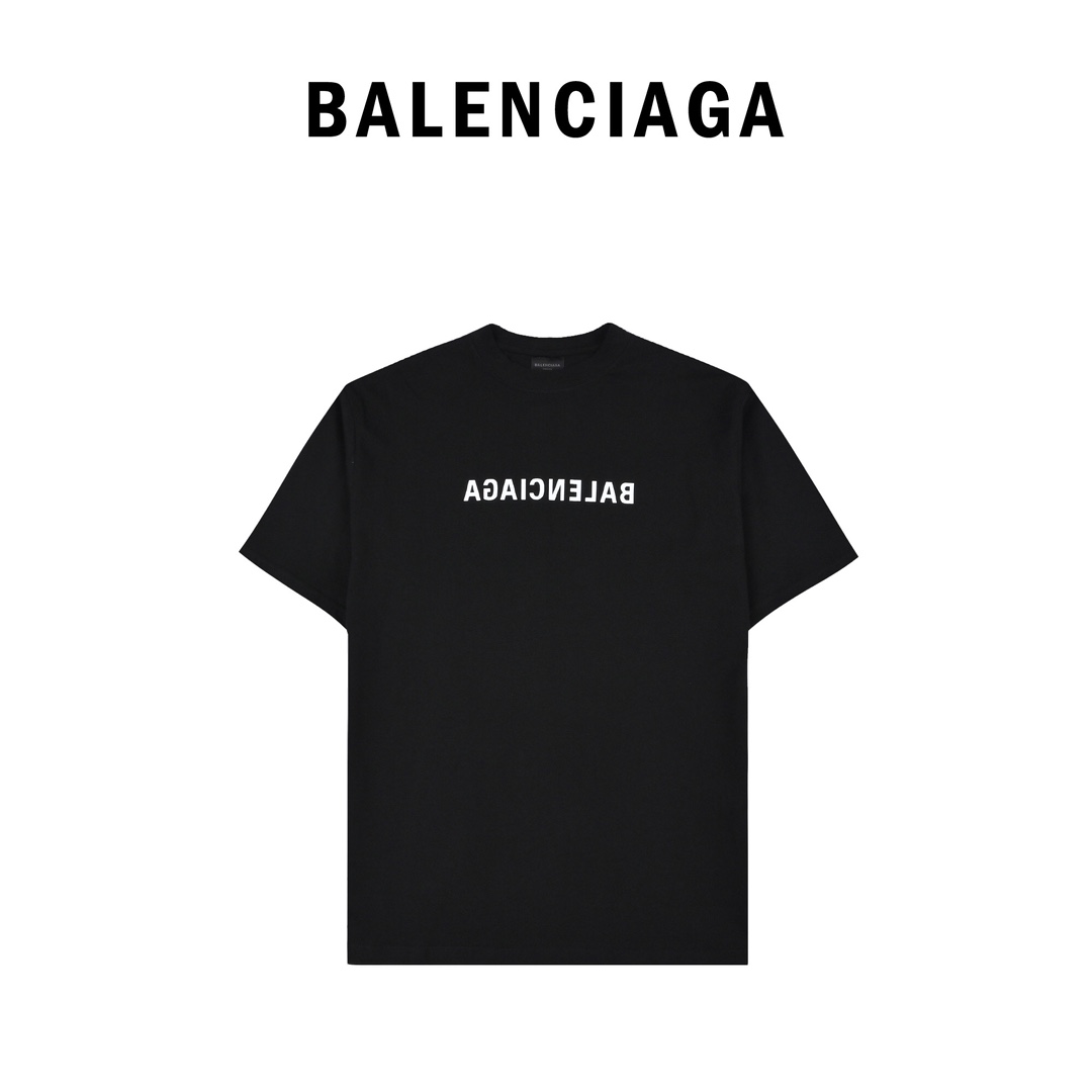 Balenciaga巴黎世家倒体印花字母短袖