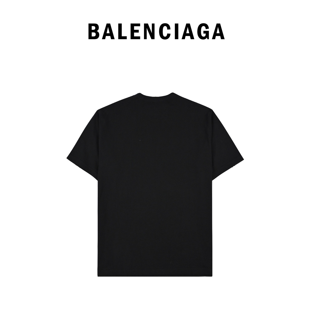 Balenciaga巴黎世家/22FW签名草写字母短袖