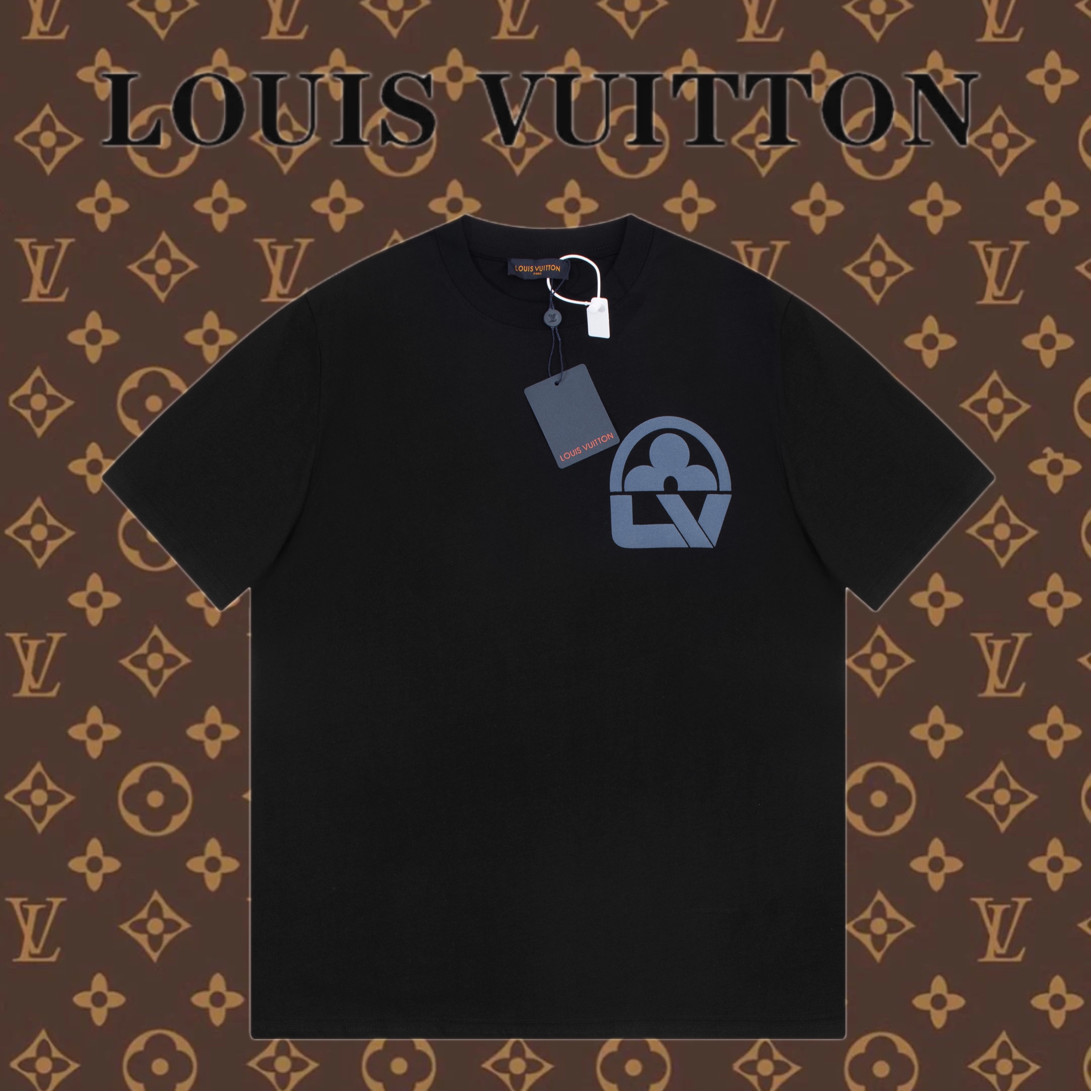 Louis Vuitton Abbigliamento T-Shirt Nero Grigio Cotone Collezione Primavera/Estate Maniche corte