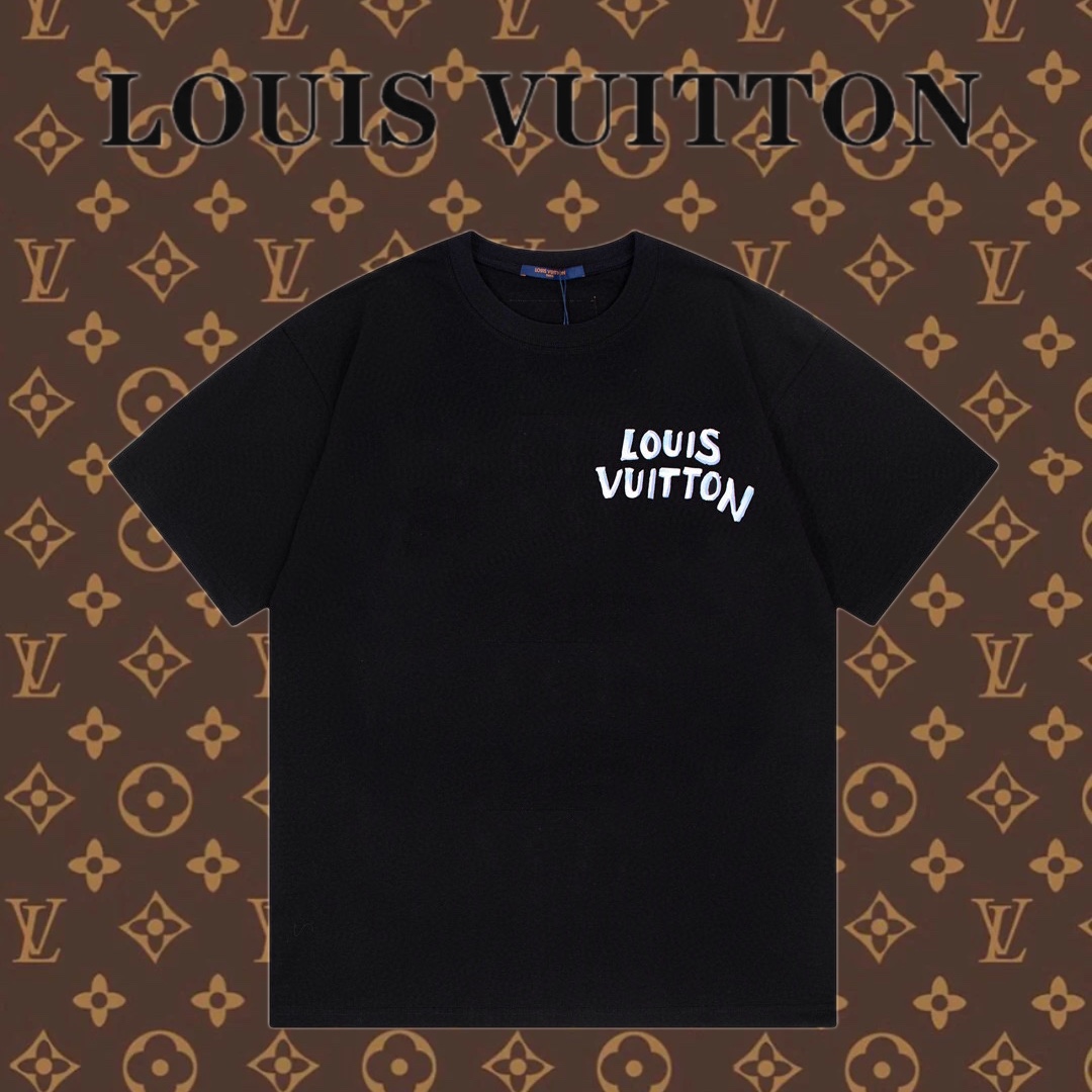 Louis Vuitton Abbigliamento T-Shirt Negozio online
 Nero Stampa Unisex Collezione Primavera/Estate Vintage Maniche corte