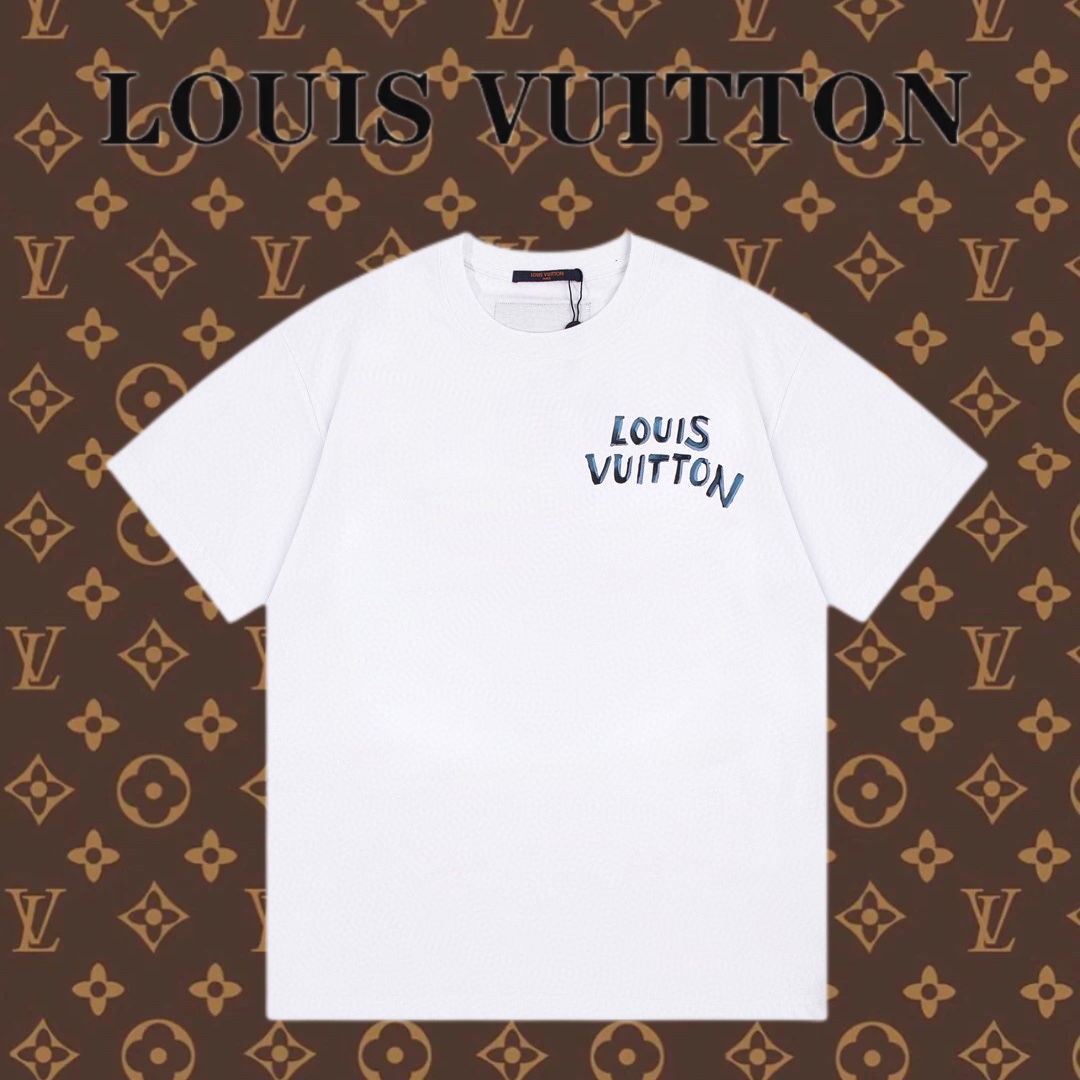 Louis Vuitton Abbigliamento T-Shirt Migliore replica
 Bianco Stampa Unisex Collezione Primavera/Estate Vintage Maniche corte