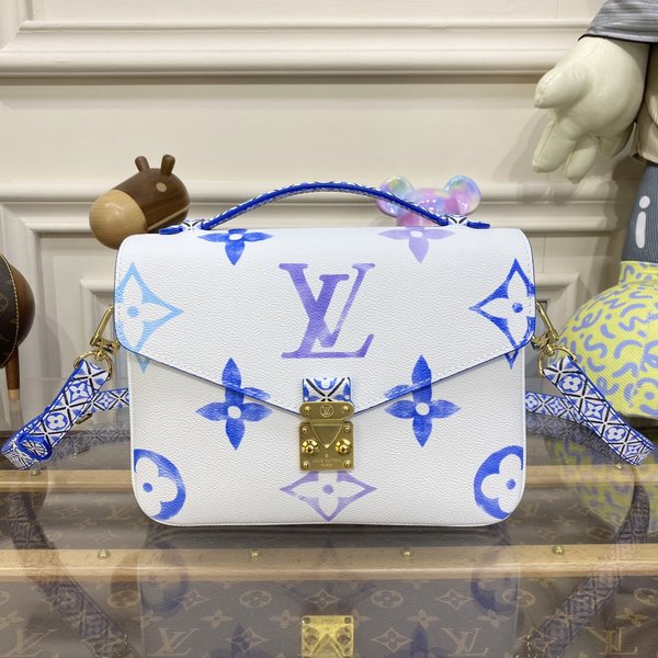 Louis Vuitton LV Pochette MeTis New Handbags Messenger Bags Blue Canvas M23055
