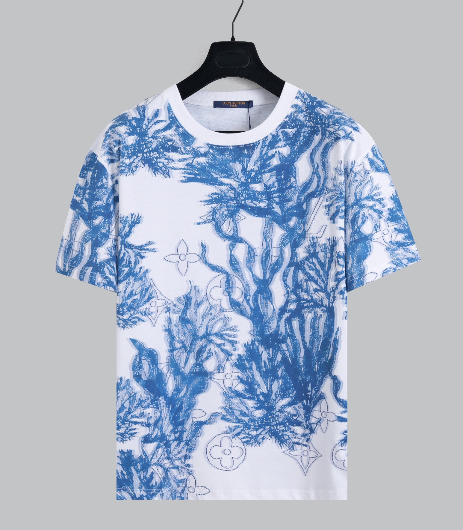 Louis Vuitton 1: 1
 Abbigliamento T-Shirt Blu Bianco Cotone Lavorazione a maglia Collezione estiva