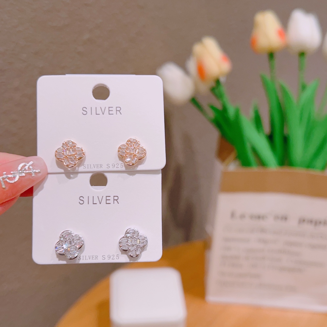 S925 Sterling Silver Earrings Delicate Father's Day Gold