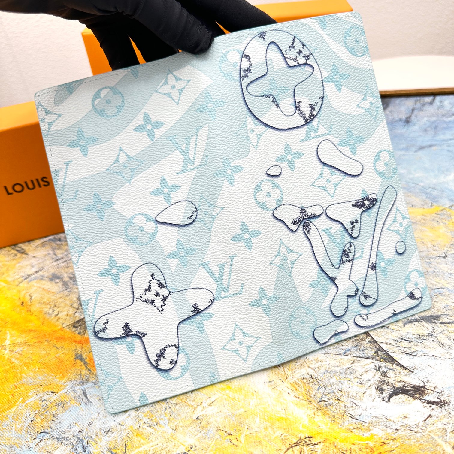 Back view of a leather bifold wallet