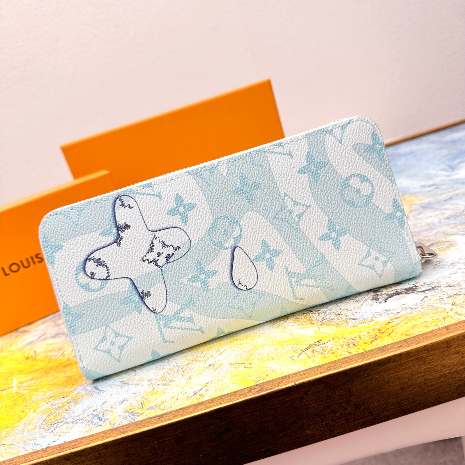 Leather wallet interior card and coin compartments