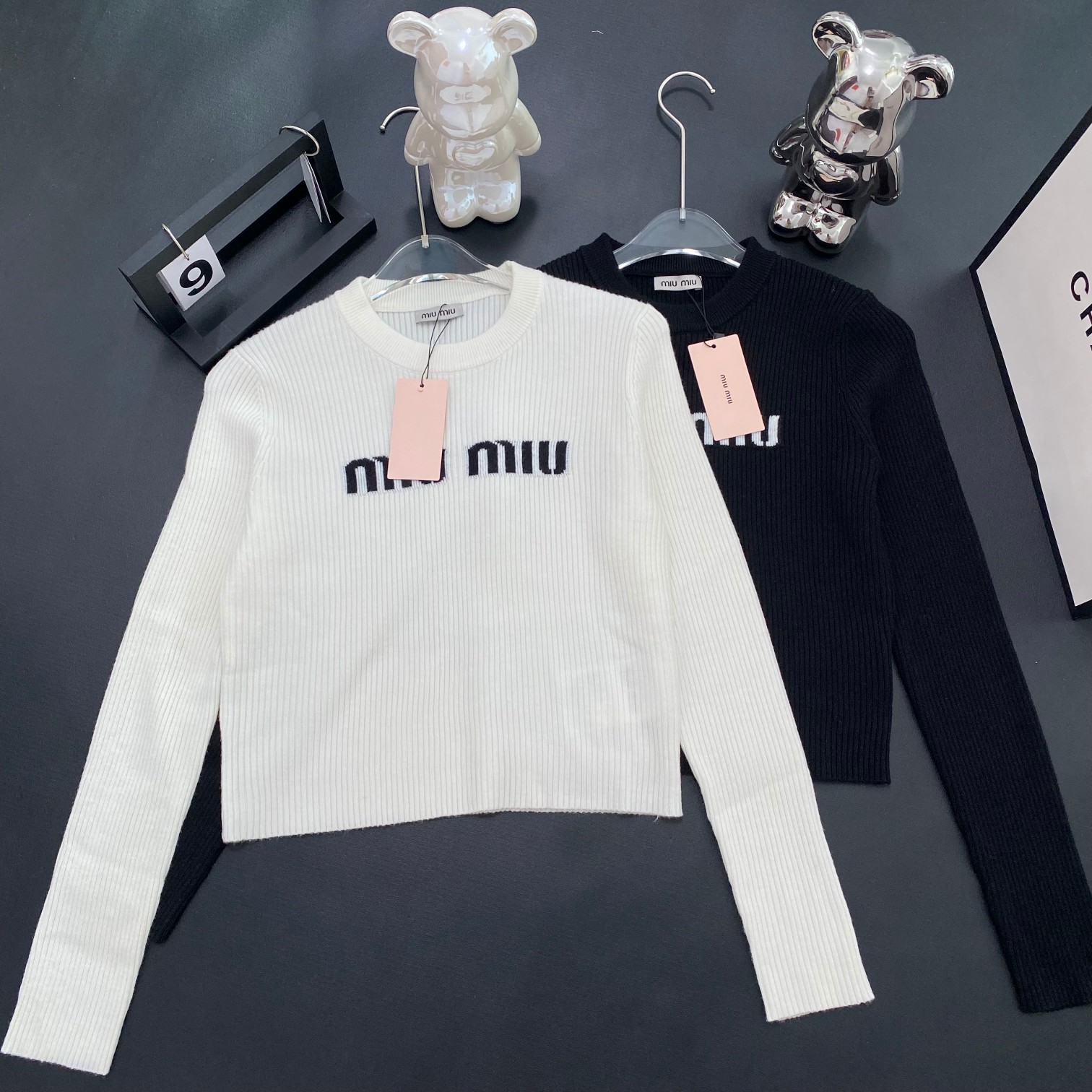 MiuMiu Clothing Shirts & Blouses White Knitting Fall Collection