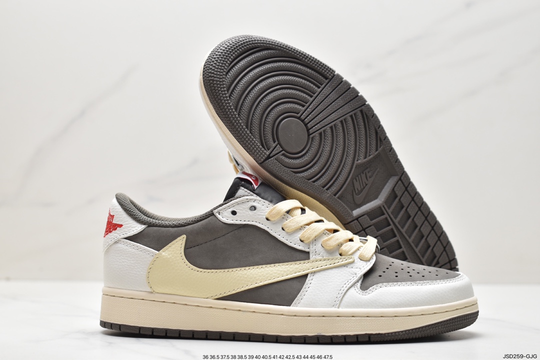 fragment design x Travis Scott x Nike Air Jordan 1 Low OG SP”Black/Green Toe”AJ1 Jordan first-generation classic basketball shoes DM7866-162