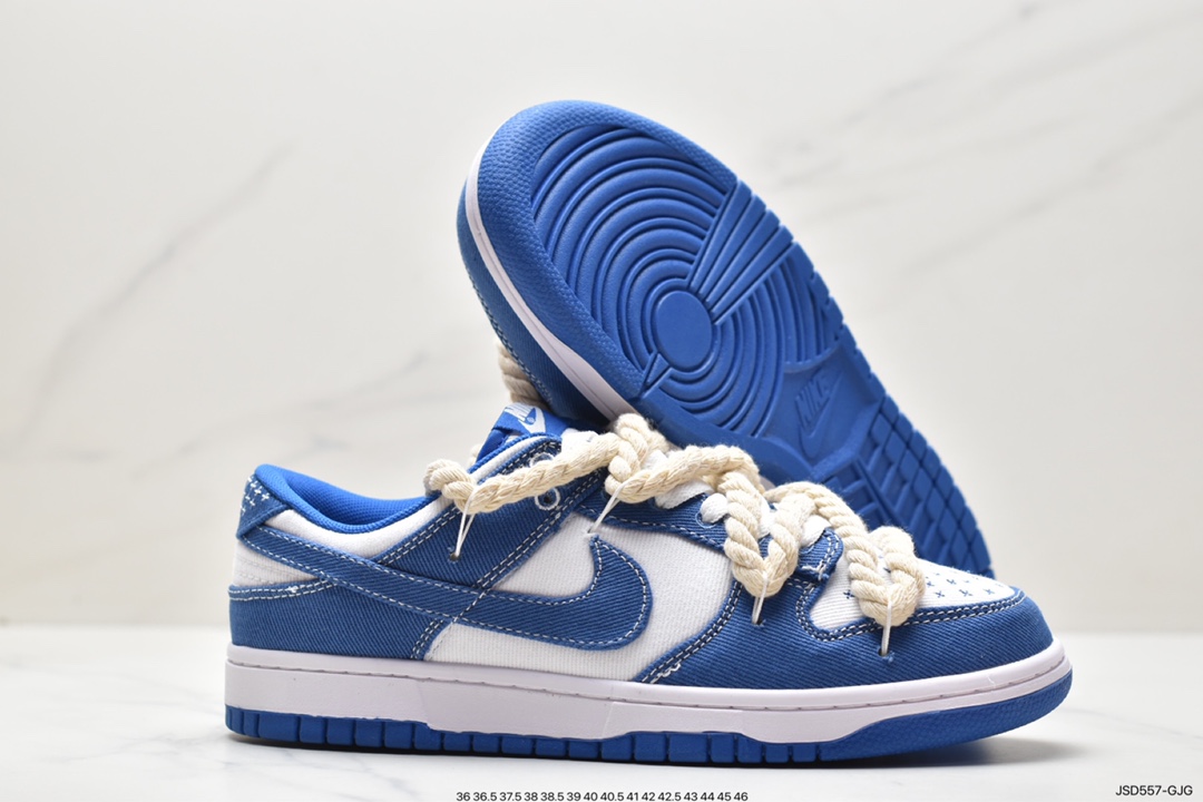 板鞋, Nike Dunk Low, Nike Dunk, NIKE, DV0834 101, Dunk Low, Dunk - 耐克 Nike Dunk Low 解构 粗麻绳 高街 低帮 休闲运动板鞋 男款 蓝牛仔 DV0834-101