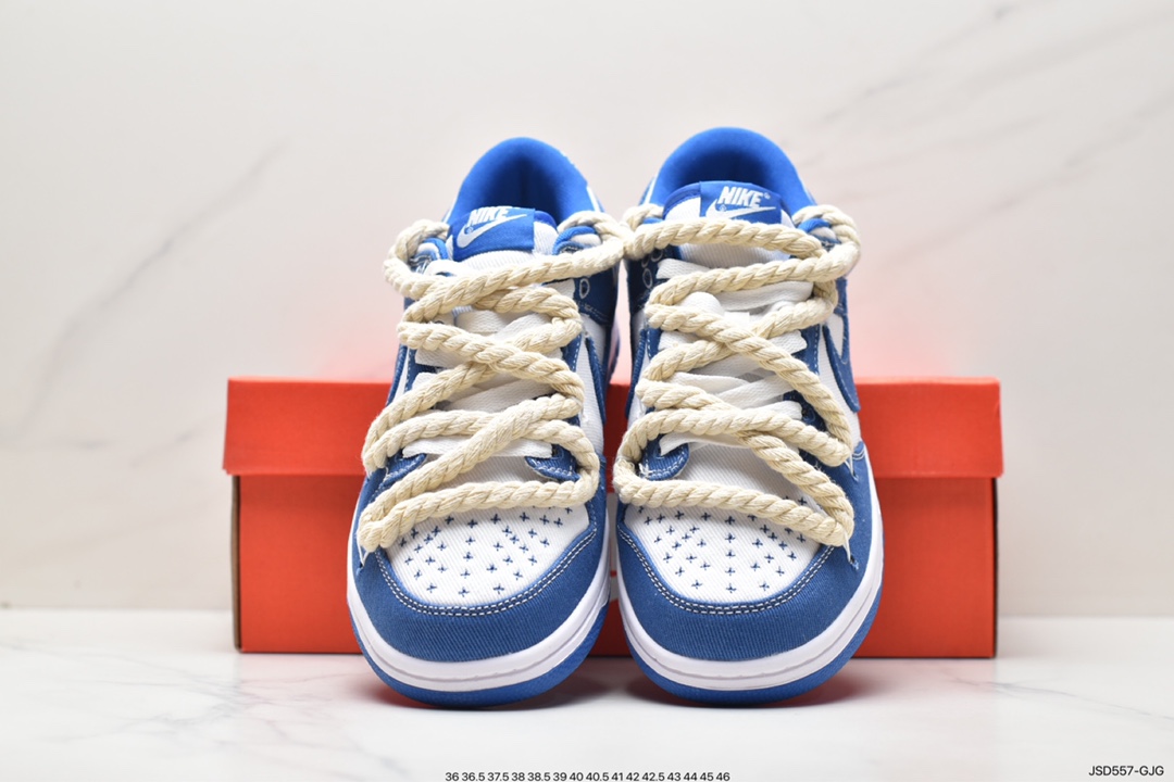 板鞋, Nike Dunk Low, Nike Dunk, NIKE, DV0834 101, Dunk Low, Dunk - 耐克 Nike Dunk Low 解构 粗麻绳 高街 低帮 休闲运动板鞋 男款 蓝牛仔 DV0834-101