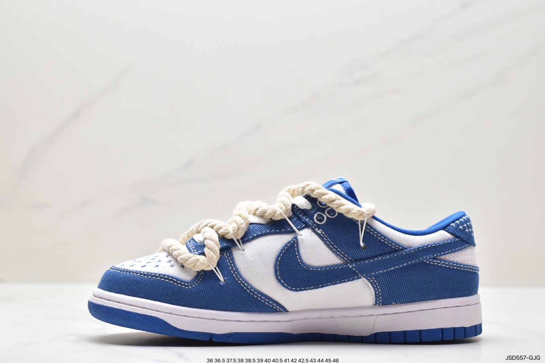 板鞋, Nike Dunk Low, Nike Dunk, NIKE, DV0834 101, Dunk Low, Dunk - 耐克 Nike Dunk Low 解构 粗麻绳 高街 低帮 休闲运动板鞋 男款 蓝牛仔 DV0834-101