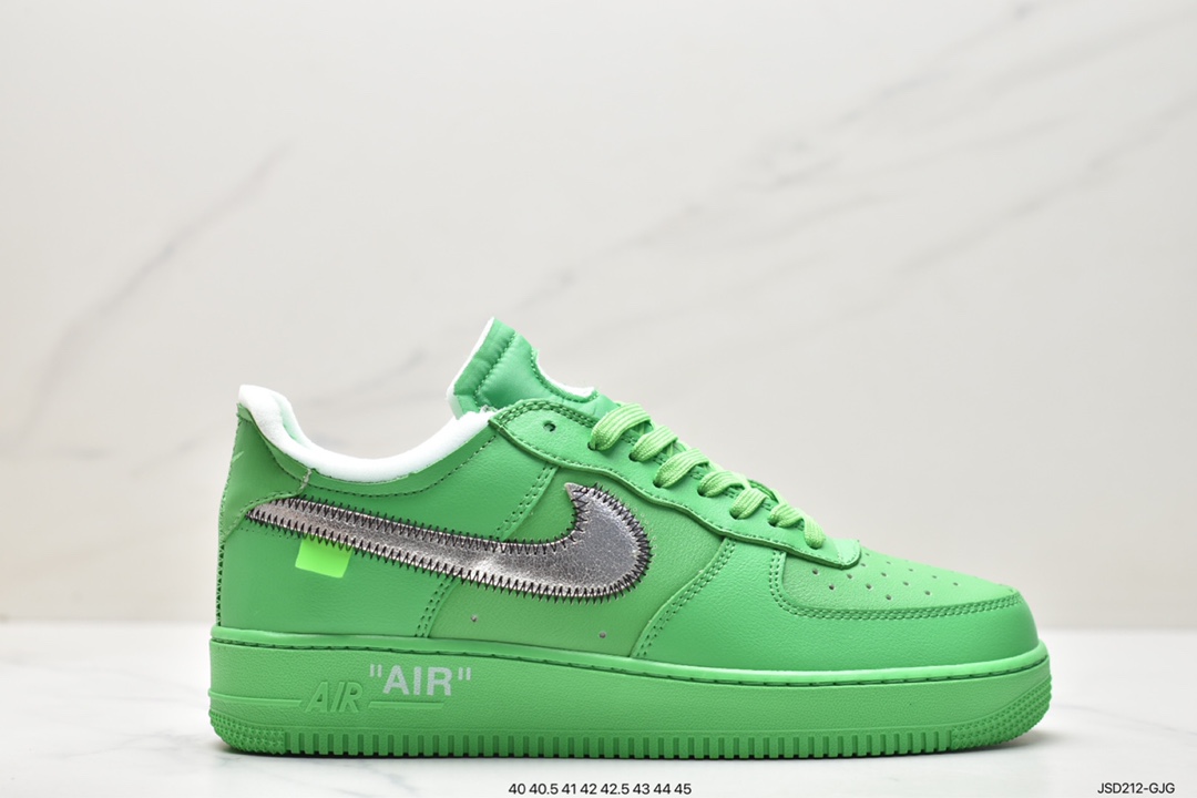 板鞋, Off-White x Nike Air Force 1Low“Green", OFF-WHITE x, Off-White, Nike Air Force 1, Nike Air, DX1419-300, Air Force 1 - 耐克 Off-White x Nike Air Force 1Low“Green" 经典潮流 防滑减震 低帮 休闲板鞋 绿色艺术馆 DX1419-300