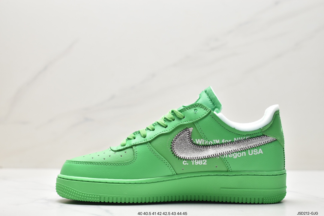 板鞋, Off-White x Nike Air Force 1Low“Green", OFF-WHITE x, Off-White, Nike Air Force 1, Nike Air, DX1419-300, Air Force 1 - 耐克 Off-White x Nike Air Force 1Low“Green" 经典潮流 防滑减震 低帮 休闲板鞋 绿色艺术馆 DX1419-300