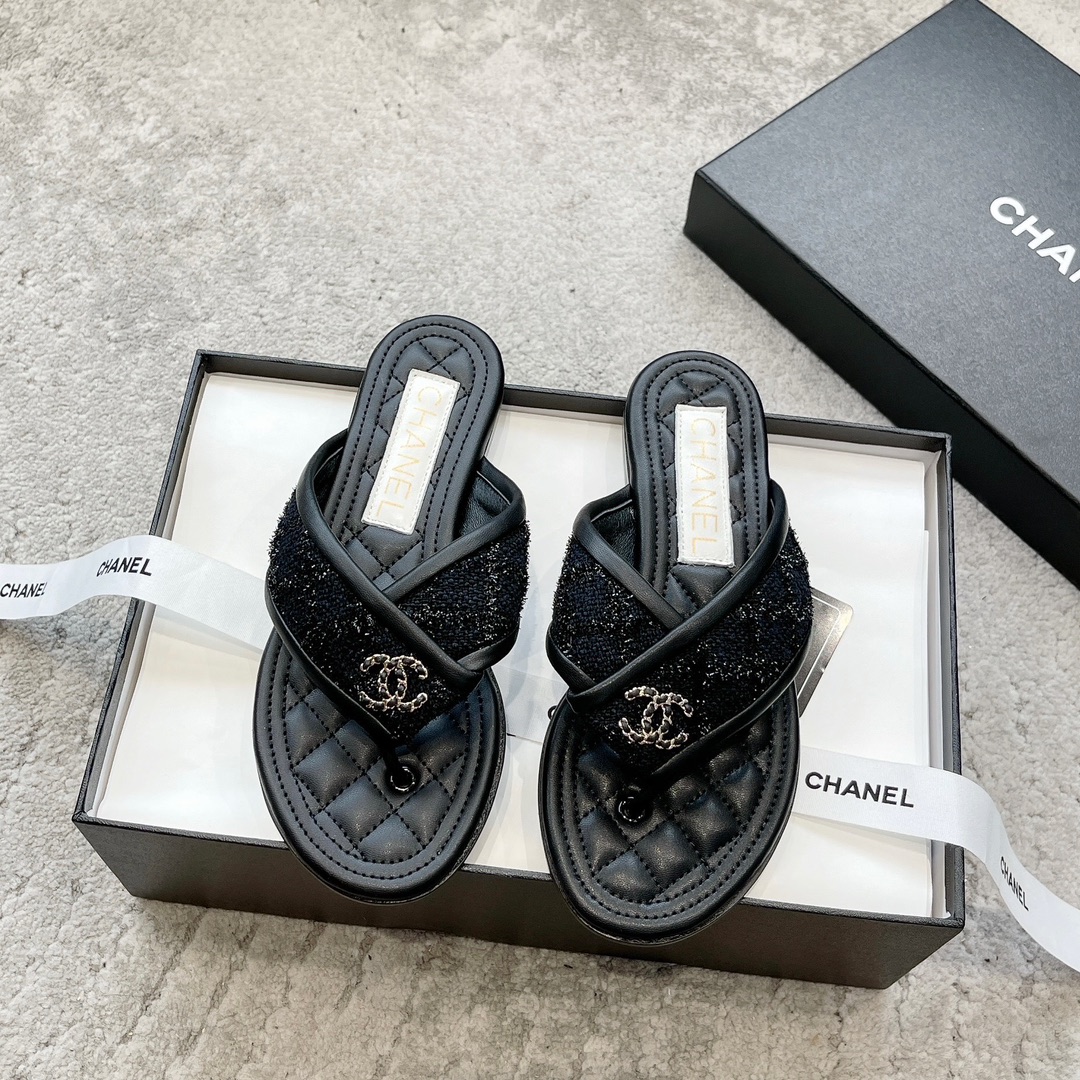 CHANEL тапкі з цялячай скуры, робяць ногі белымі, элегантны стыль