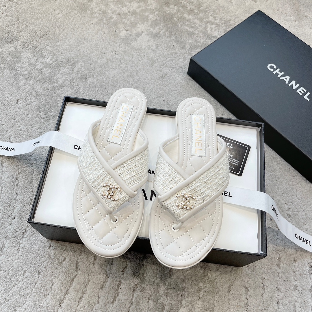 CHANEL тапкі з цялячай скуры, робяць ногі белымі, элегантны стыль