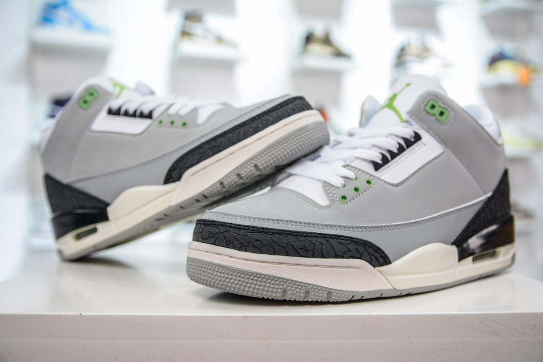 Air Jordan 3 Retro AJ3 Qiao 3 ”Chlorophyll” produced by R factory 136064-006