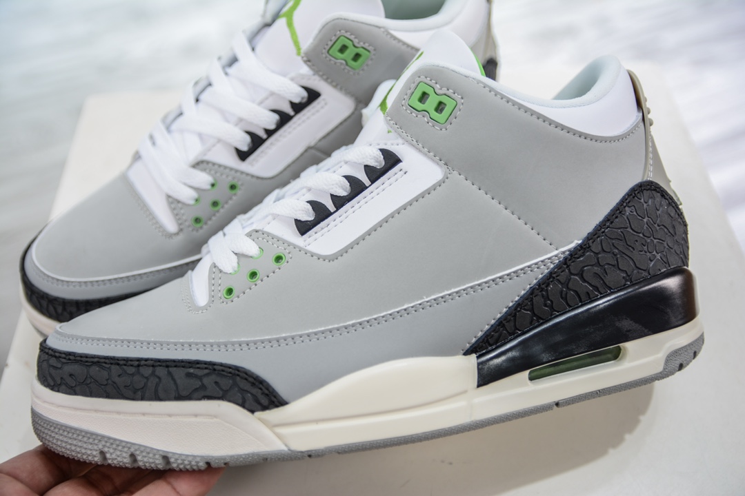 Air Jordan 3 Retro AJ3 Qiao 3 ”Chlorophyll” produced by R factory 136064-006