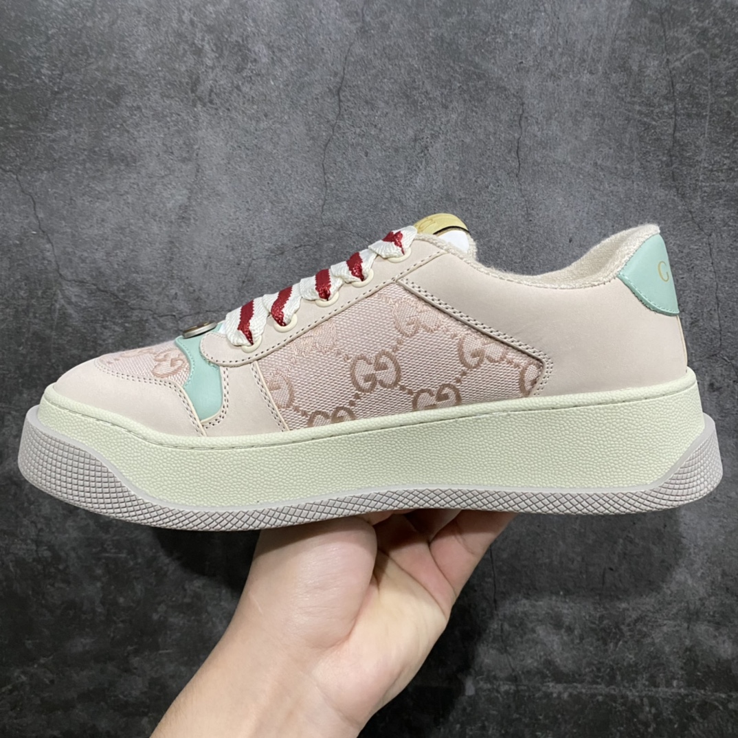 [Wandan pure original] Gucci Double Screener Platform GG Sneaker Low double prototype sneakers