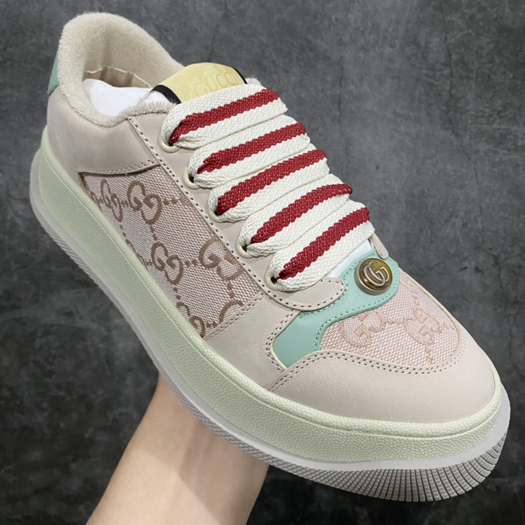 [Wandan pure original] Gucci Double Screener Platform GG Sneaker Low double prototype sneakers