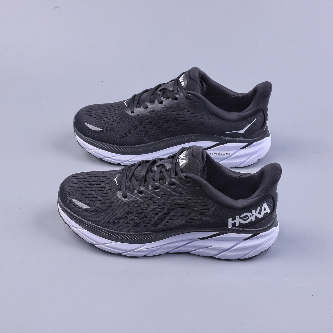 Hoka One One Clifton 8 road shock-absorbing anti-slip casual running shoes 1121375 BWHT