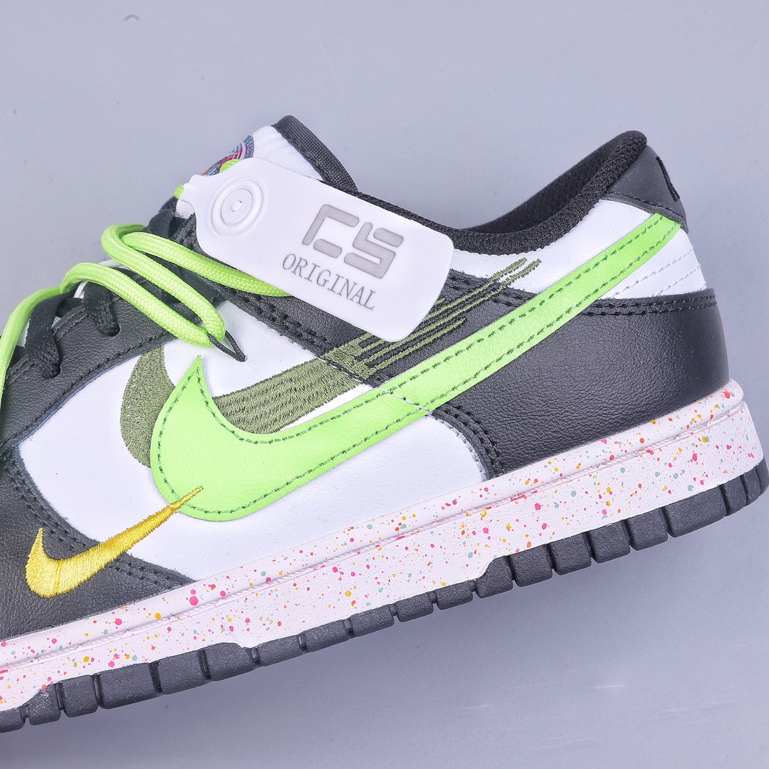 240 CS NIKE SB Dunk Low 绑带 黑白绿  FD4623-134