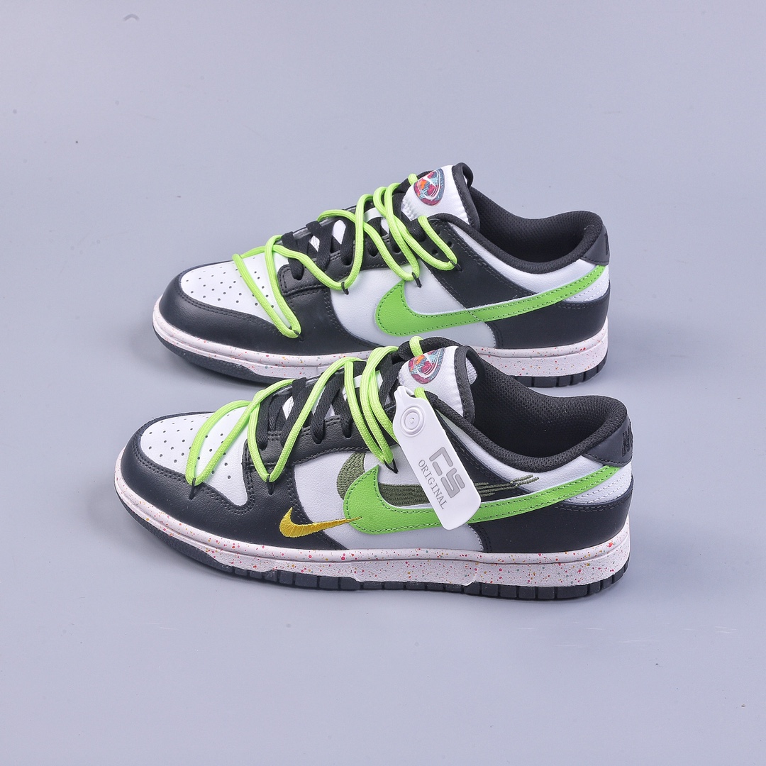 240 CS NIKE SB Dunk Low 绑带 黑白绿  FD4623-134