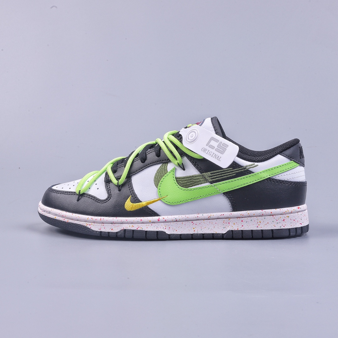 240 CS NIKE SB Dunk Low 绑带 黑白绿  FD4623-134