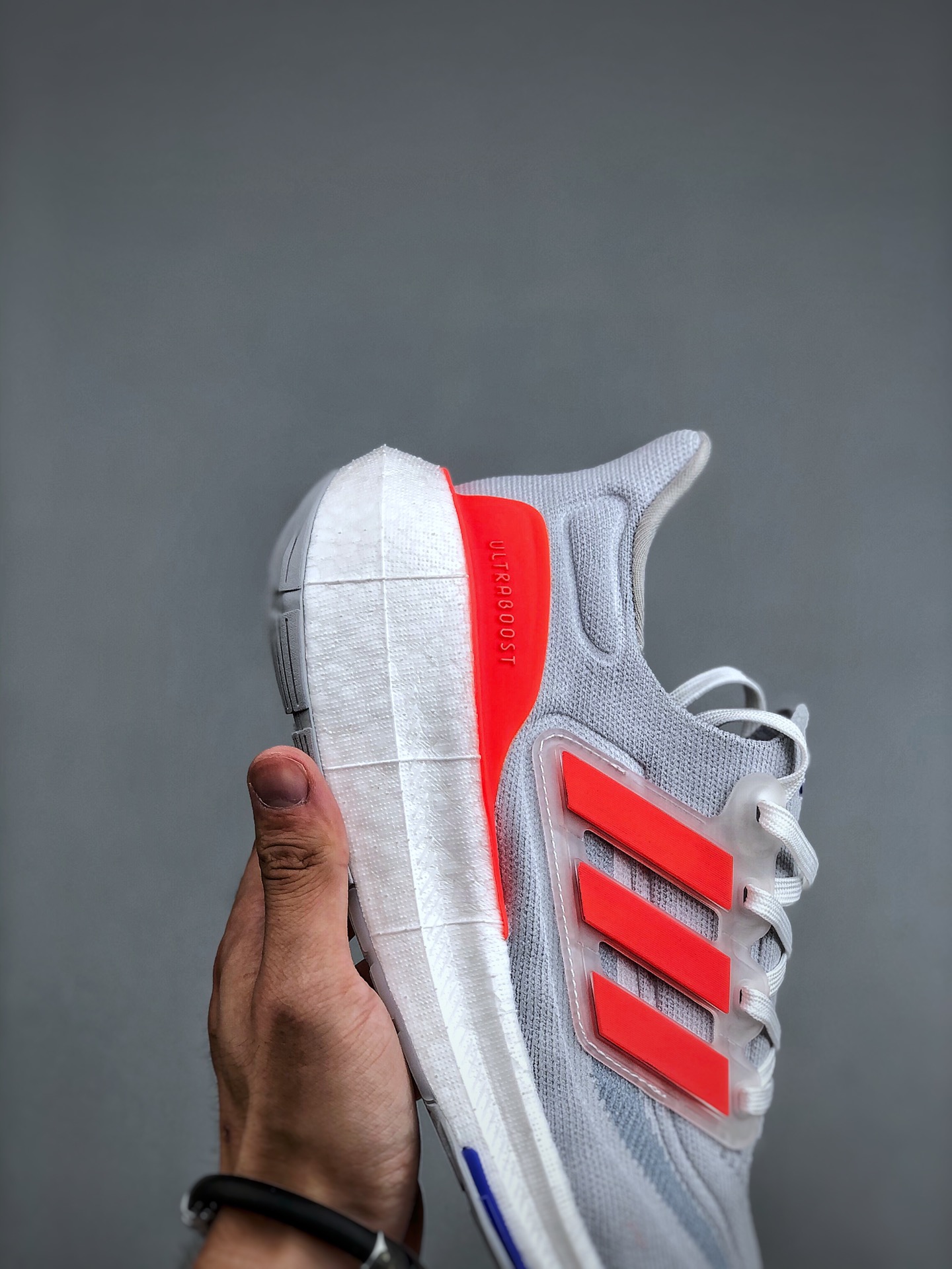 跑鞋, HQ6338, Adidas Ultraboost Light - 阿迪达斯 Adidas Ultraboost Light 减震防滑 低帮 休闲运动跑鞋 男款 灰橙色 HQ6338