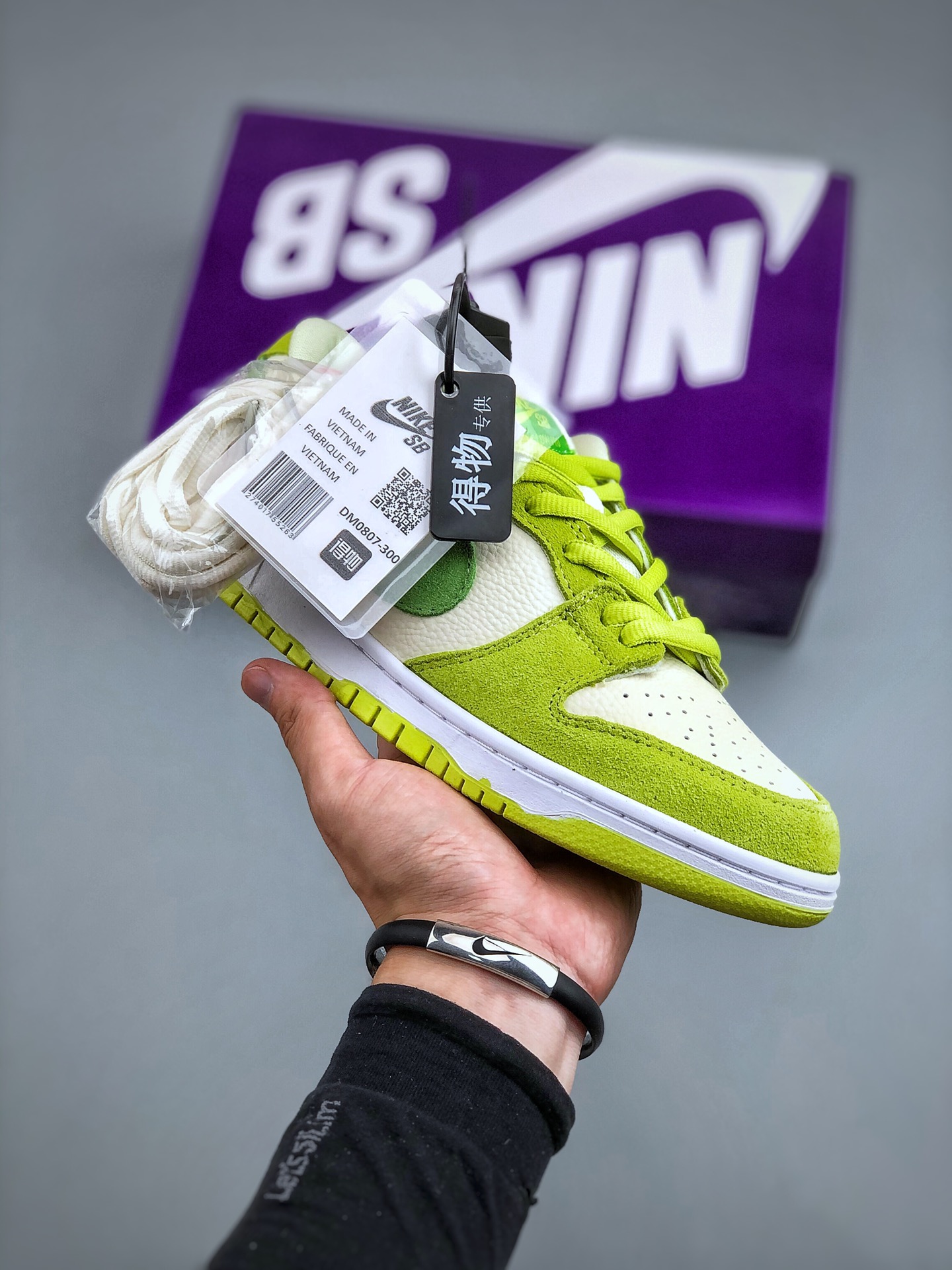 运动板鞋, 板鞋, Nike Dunk SB LOw SB Pro"Sour Apple", DM0807 300, Air Jordan 1 - 耐克 Nike Dunk SB LOw SB Pro"Sour Apple" 青苹果 潮流复古 防滑耐磨 低帮 休闲运动板鞋 男女同款 米绿 DM0807 300