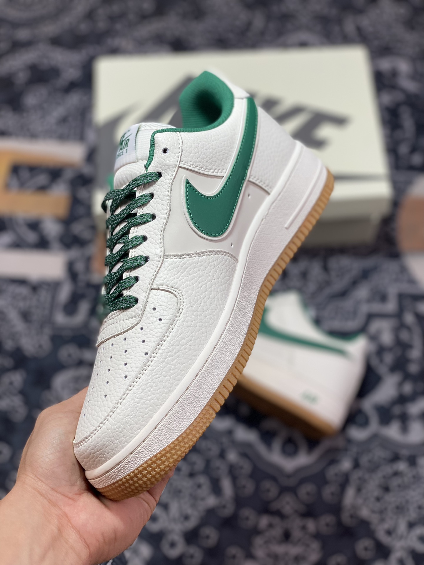 240 Nike Air Force 1’07 Low”Milky White/Grey/Gum”空军一号板鞋“奶白深绿小钩满天星生胶底”HD1689-103