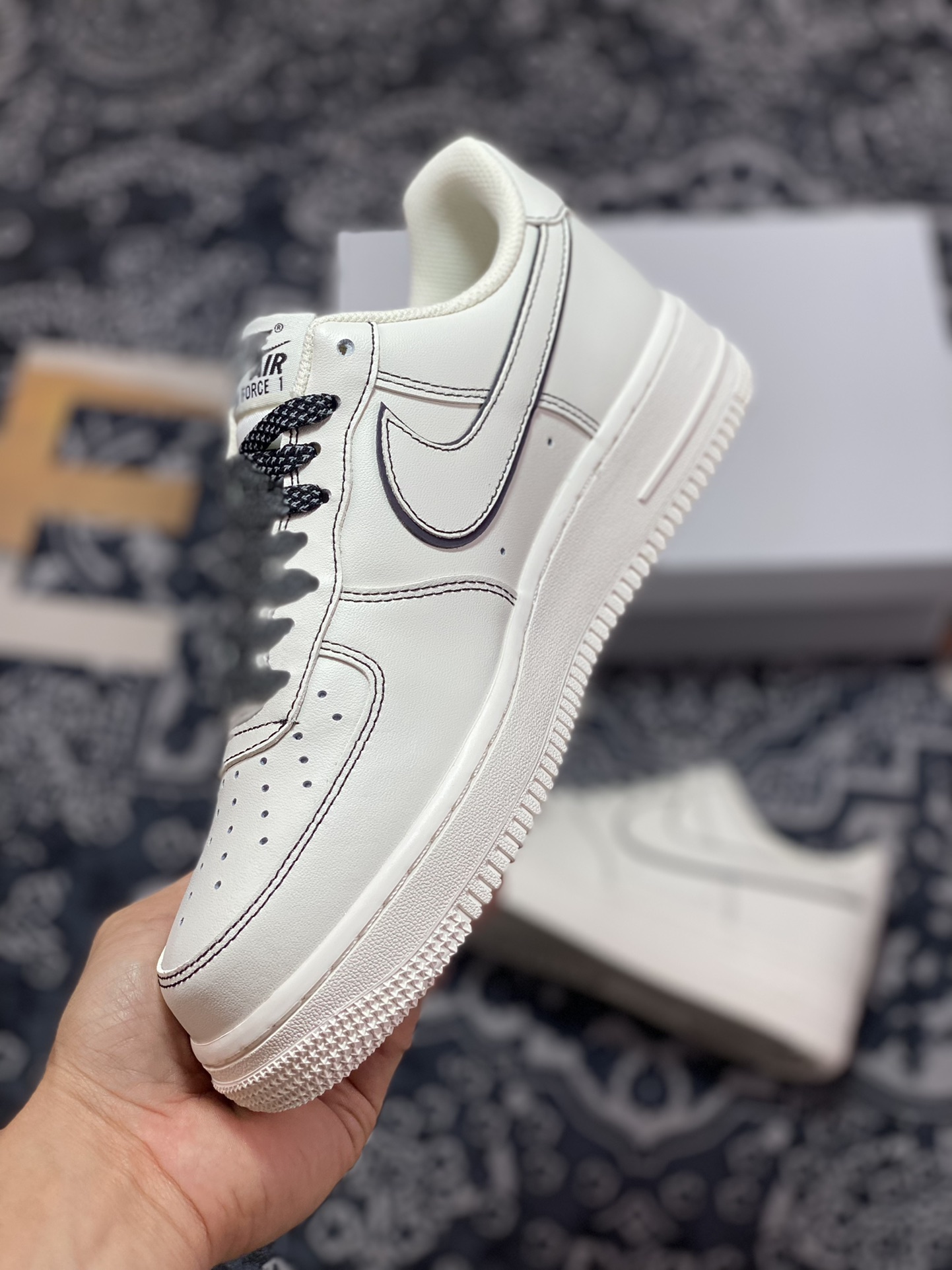 200 Nike Air Force 1'07 Low”Milk White/Black”空军一号经典低帮百板鞋“皮革米白黑车线”315122-808