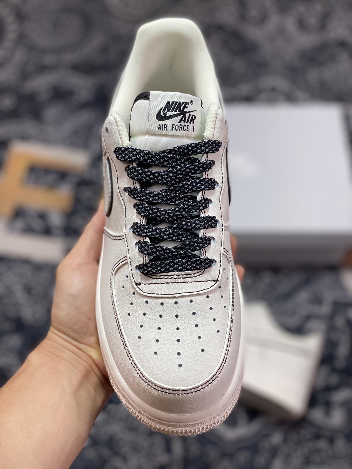 200 Nike Air Force 1'07 Low”Milk White/Black”空军一号经典低帮百板鞋“皮革米白黑车线”315122-808