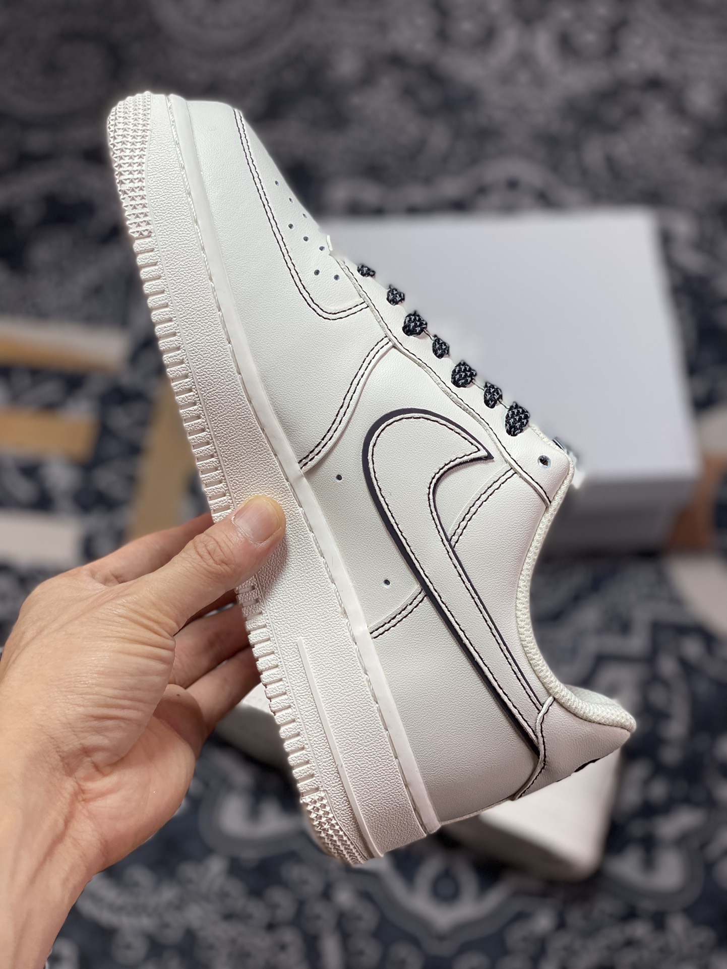200 Nike Air Force 1'07 Low”Milk White/Black”空军一号经典低帮百板鞋“皮革米白黑车线”315122-808