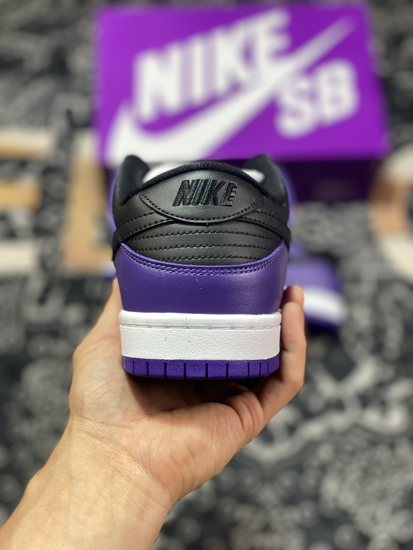 220 原 Nike Dunk SB Low Pro ”Court Purple” 白黑紫 低帮休闲运动板鞋 BQ6817-500
