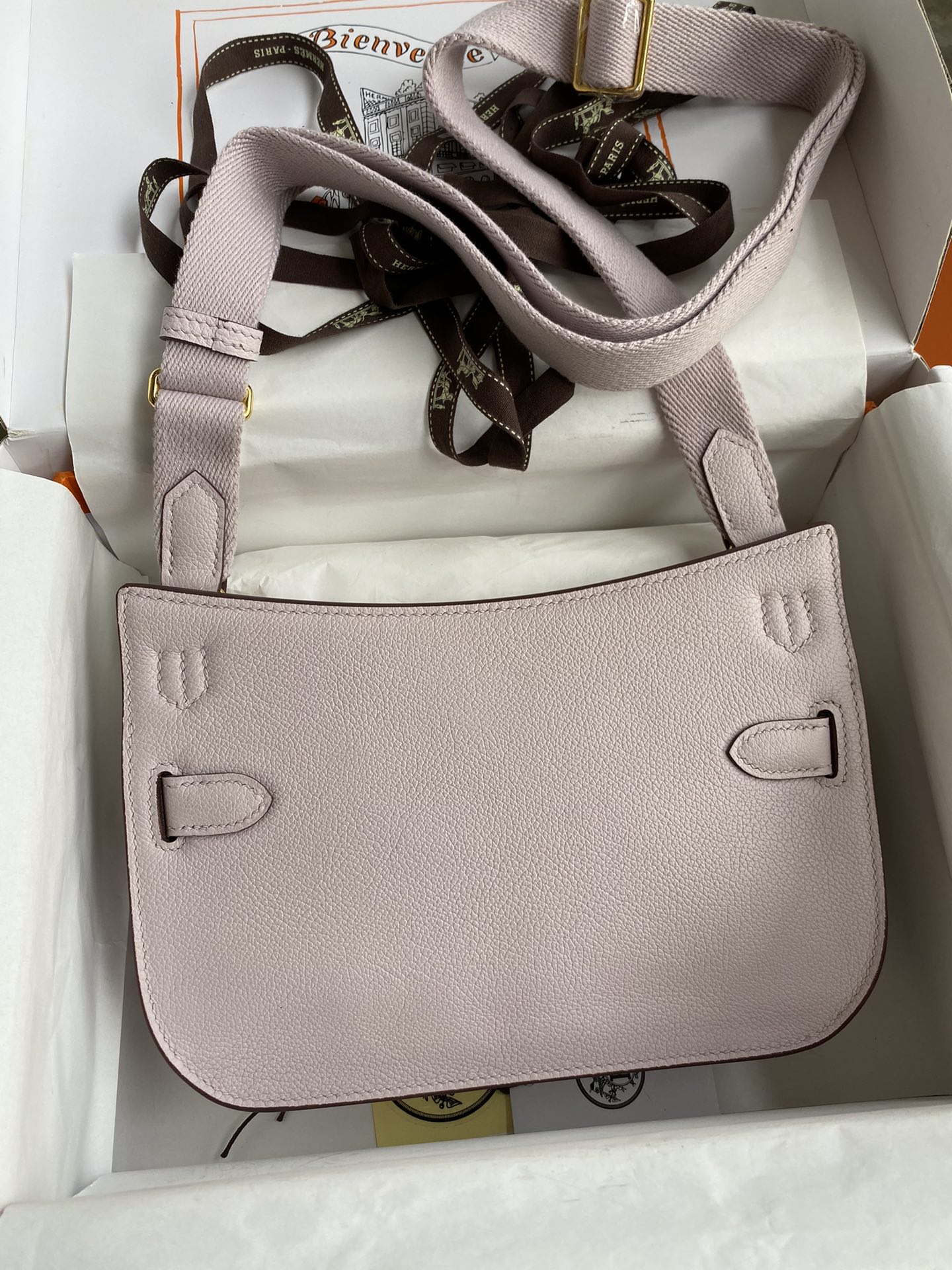 Hermès Jypsiere Mini Bag 22cm Evercolor Leather Dreamy Pink Purple Gold Hardware 3 i1686886632 1379 1